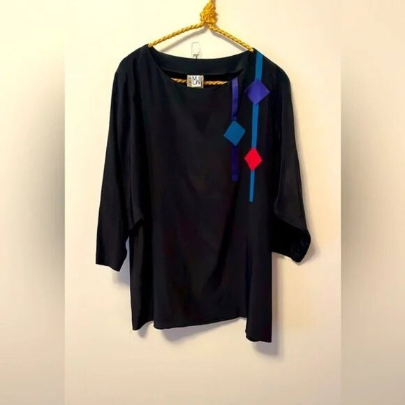 Vintage Lore Maria Wiener 1970 100% silk vintage designer blouse - Picture 1 of 7